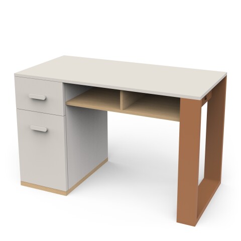 Schreibtisch >CAMILLIA< in grau - 120x76,5x59,8cm (BxHxT)