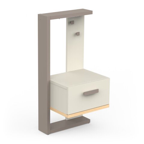 Nachttisch >CAMILLIA< in grau - 39,2x84,2x31,4cm (BxHxT)