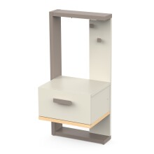 Nachttisch >CAMILLIA< in grau - 39,2x84,2x31,4cm (BxHxT)