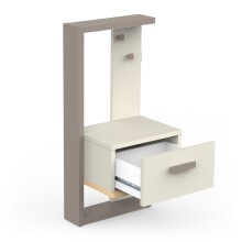 Nachttisch >CAMILLIA< in grau - 39,2x84,2x31,4cm (BxHxT)