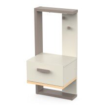 Nachttisch >CAMILLIA< in grau - 39,2x84,2x31,4cm (BxHxT)