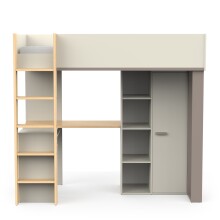 Etagenbett >CAMILLIA< in grau - 203,8x183x104,1cm...