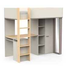 Etagenbett >CAMILLIA< in grau - 203,8x183x104,1cm (BxHxT)