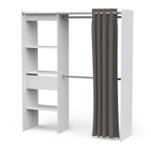 Vorhang-Schrank >CHICAGO< in weiß  -...