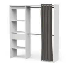 Vorhang-Schrank >CHICAGO< in weiß  -...