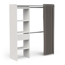 Vorhang-Schrank >CHICAGO< in weiß  - 113,8x191,5x50cm (BxHxT)