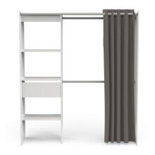 Vorhang-Schrank >CHICAGO< in weiß  - 113,8x191,5x50cm (BxHxT)