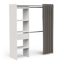 Vorhang-Schrank >CHICAGO< in weiß  - 113,8x191,5x50cm (BxHxT)