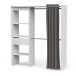 Vorhang-Schrank >CHICAGO< in weiß  - 113,8x191,5x50cm (BxHxT)