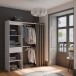 Vorhang-Schrank >CHICAGO< in weiß  - 113,8x191,5x50cm (BxHxT)