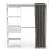 Vorhang-Schrank >CHICAGO< in weiß  - 113,8x191,5x50cm (BxHxT)