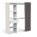 Vorhang-Schrank >CHICAGO< in weiß  - 113,8x191,5x50cm (BxHxT)
