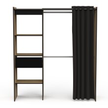 Vorhang-Schrank >CHICAGO< in Hamilton Eiche - 113,8x191,5x50cm (BxHxT)