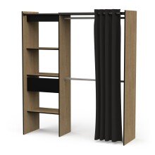 Vorhang-Schrank >CHICAGO< in Hamilton Eiche - 113,8x191,5x50cm (BxHxT)