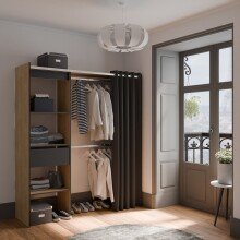 Vorhang-Schrank >CHICAGO< in Hamilton Eiche -...