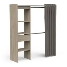 Vorhang-Schrank >CHICAGO< in Kronberg Eiche - 113,8x191,5x50cm (BxHxT)