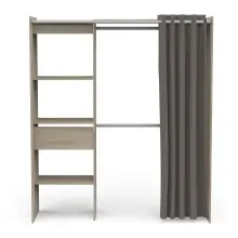 Vorhang-Schrank >CHICAGO< in Kronberg Eiche - 113,8x191,5x50cm (BxHxT)