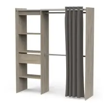 Vorhang-Schrank >CHICAGO< in Kronberg Eiche - 113,8x191,5x50cm (BxHxT)