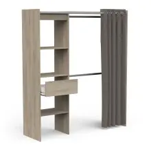 Vorhang-Schrank >CHICAGO< in Kronberg Eiche - 113,8x191,5x50cm (BxHxT)