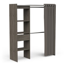 Vorhang-Schrank >CHICAGO< in Vulcano Eiche - 113,8x191,5x50cm (BxHxT)