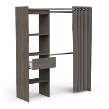 Vorhang-Schrank >CHICAGO< in Vulcano Eiche - 113,8x191,5x50cm (BxHxT)