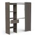 Vorhang-Schrank >CHICAGO< in Vulcano Eiche - 113,8x191,5x50cm (BxHxT)