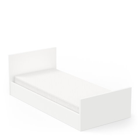 Kinderbett >CLYDE< in Matt weiß - 210,1x72,8x99,9cm (BxHxT)