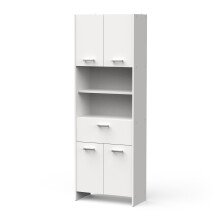 Hochschrank >CORALIE 3< in Matt weiß - 63,6x184,9x32,8cm (BxHxT)