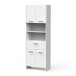 Hochschrank >CORALIE 3< in Matt weiß - 63,6x184,9x32,8cm (BxHxT)