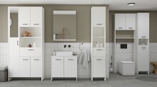 Waschbeckenunterschrank >CORALIE 3< in Matt weiß - 63,8x61,4x32,9cm (BxHxT)