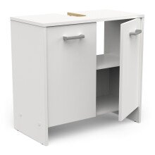 Waschbeckenunterschrank >CORALIE 3< in Matt weiß - 63,8x61,4x32,9cm (BxHxT)