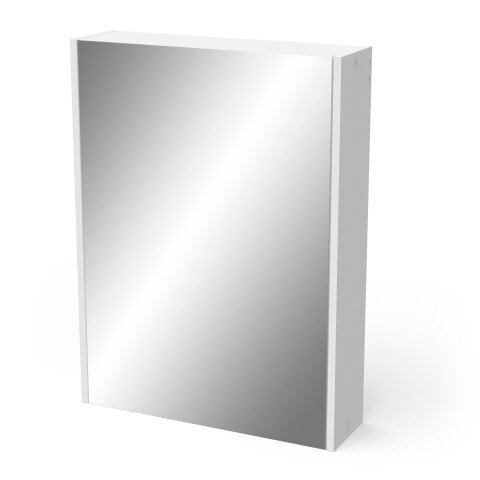 Badezimmerspiegelschrank >CORALIE 3< in Matt weiß - 57,3x76,9x16,2cm (BxHxT)