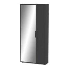 Schuhschrank >EBONY< in Schwarz strukturiert - 82,8x178,4x23,9cm (BxHxT)