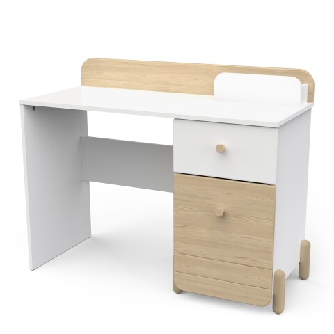 Schreibtisch >EDAJ< in weiß  - 103,4x80,1x43,5cm (BxHxT)