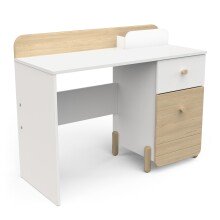 Schreibtisch >EDAJ< in weiß  - 103,4x80,1x43,5cm (BxHxT)