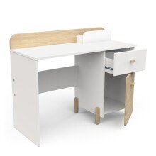 Schreibtisch >EDAJ< in weiß  - 103,4x80,1x43,5cm (BxHxT)