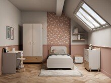 Schubkastenkommode >EDAJ< in weiß  - 72,8x81,6x40,9cm (BxHxT)