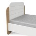 Einzelbett >EDAJ< in weiß  - 204,1x78,5x102,1cm (BxHxT)