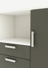 Mikrowellenumbauschrank >FLAVOR< in dunkelgrau - 116,2x132,2x40cm (BxHxT)