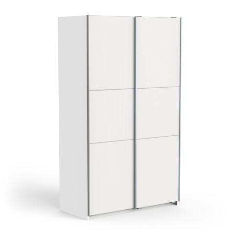 Schiebetürenschrank >GHOST< in Matt weiß - 116,5x203x59,8cm (BxHxT)