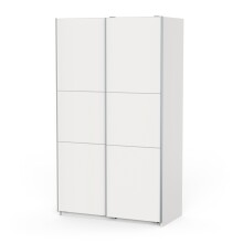 Schiebetürenschrank >GHOST< in Matt weiß - 116,5x203x59,8cm (BxHxT)