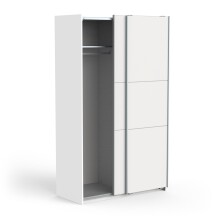 Schiebetürenschrank >GHOST< in Matt weiß - 116,5x203x59,8cm (BxHxT)