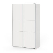 Schiebetürenschrank >GHOST< in Matt weiß - 116,5x203x59,8cm (BxHxT)