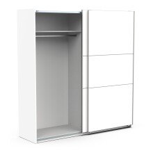 Schiebetürenschrank >GHOST< in Matt weiß - 194,5x203x59,9cm (BxHxT)