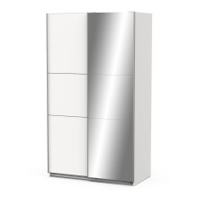 Schiebetürenschrank >GHOST< in Matt weiß - 116,5x203x59,8cm (BxHxT)