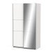 Schiebetürenschrank >GHOST< in Matt weiß - 116,5x203x59,8cm (BxHxT)