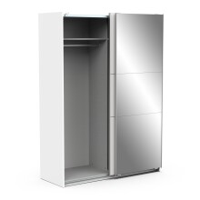 Schiebetürenschrank >GHOST< in Matt weiß - 148x203x59,8cm (BxHxT)