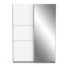 Schiebetürenschrank >GHOST< in Matt weiß - 148x203x59,8cm (BxHxT)