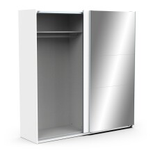 Schiebetürenschrank >GHOST< in Matt weiß - 194,5x203x59,9cm (BxHxT)