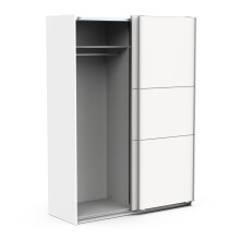 Schiebetürenschrank >GHOST< in Matt weiß - 148x203x59,8cm (BxHxT)